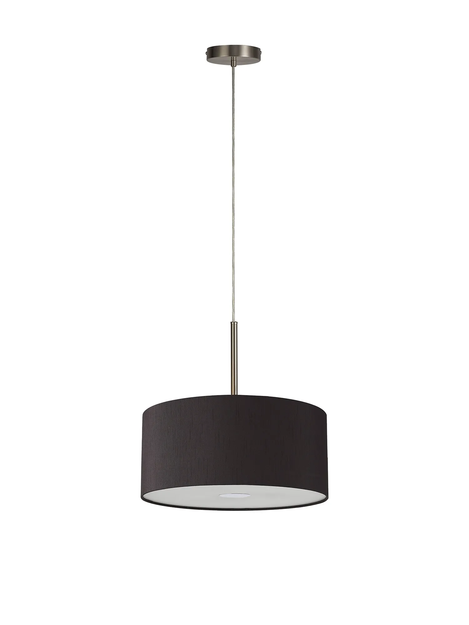 Baymont 40cm 5 Light Pendant Satin Nickel, Midnight Black/Green Olive, Frosted Diffuser DK0543  Deco Baymont SN BL